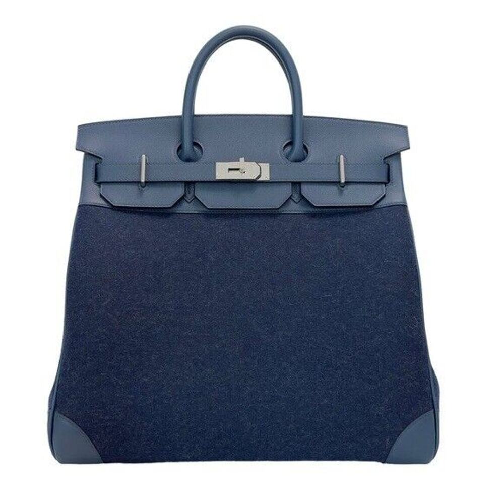 Hermes HAC 40 Birkin Bag Bleu Nuit Feutre Bleu de Malte Palladium Bag